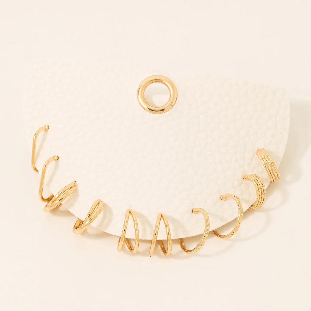 Mixed Hoop Set-Gold