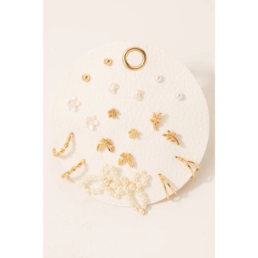 Pearl Beaded Stud Set