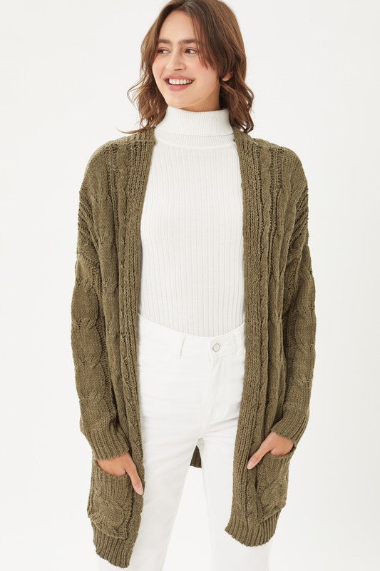 So Lovely Olive Cardigan