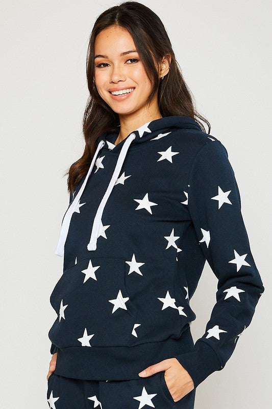 Star Print Hoodie
