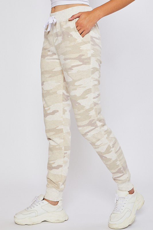 Cozy In Camo Pants-Beige