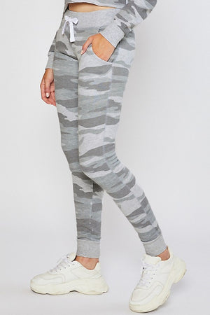 Cozy In Camo Pants-Grey