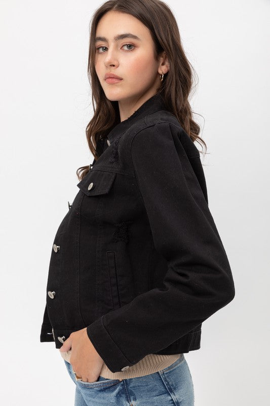 Pure Romance Black Denim Jacket