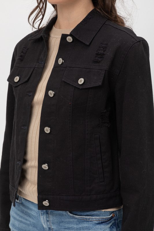 Pure Romance Black Denim Jacket