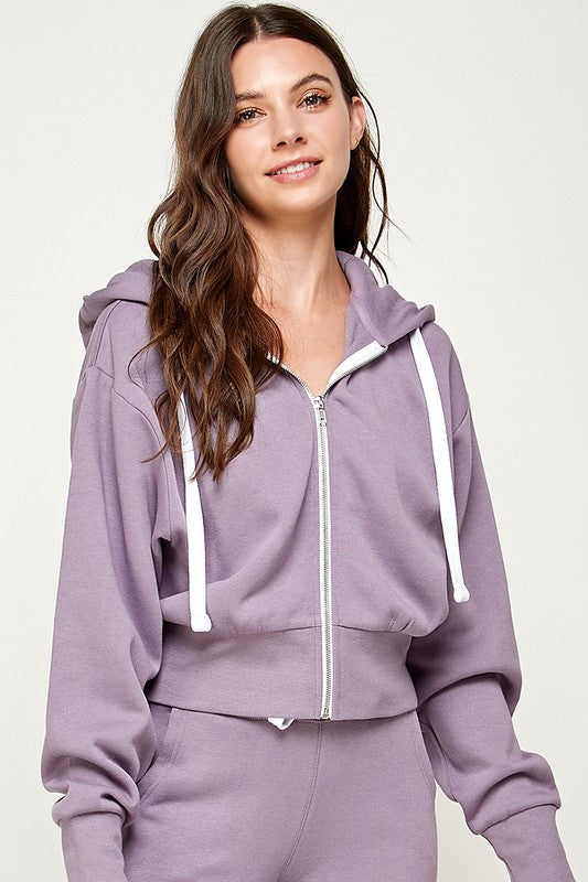Days Of Adventure Zip Up Hoodie-Purple