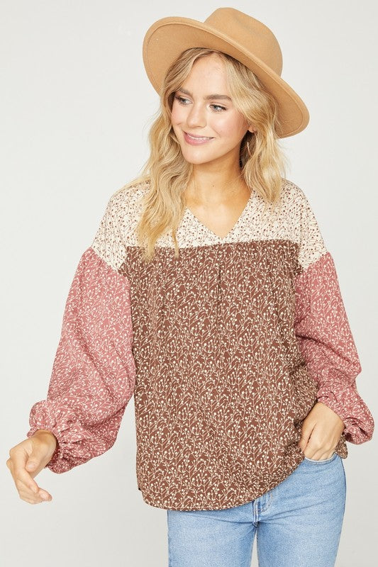 Fall Florals Woven Top