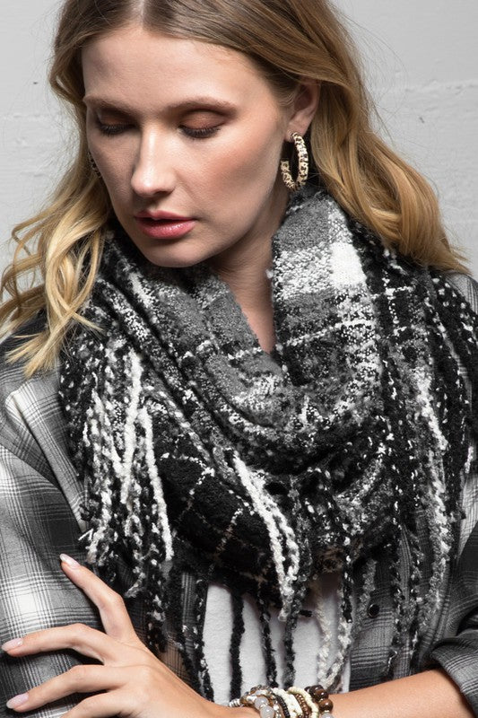 Love You To Infinity Scarf-Black/Grey