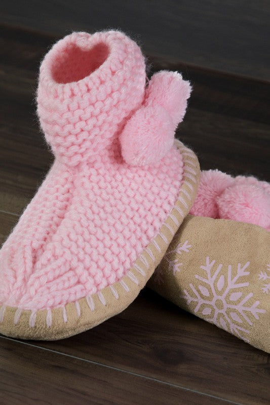Snowflake Slippers-Pink
