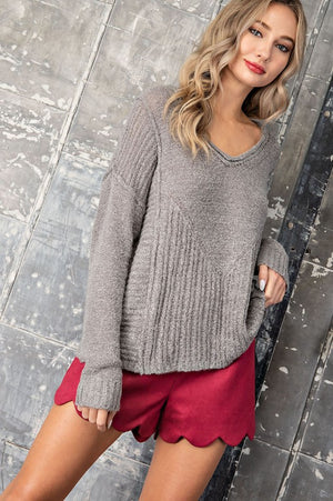 The Good Life Heather Grey Sweater