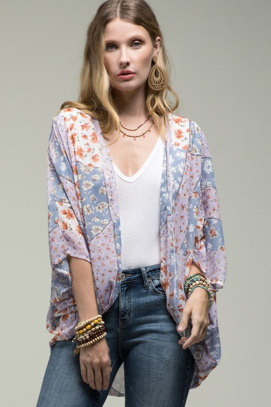 Sunny Days Blue Floral Kimono