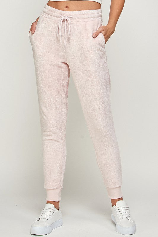 Plush Pink Jogger Pants