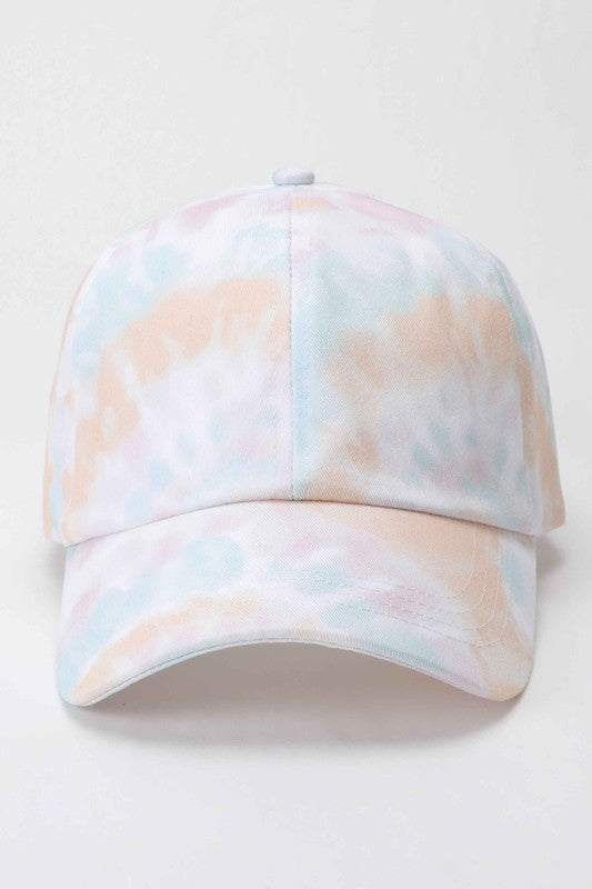 Tie Dye Ball Cap- Light Orange