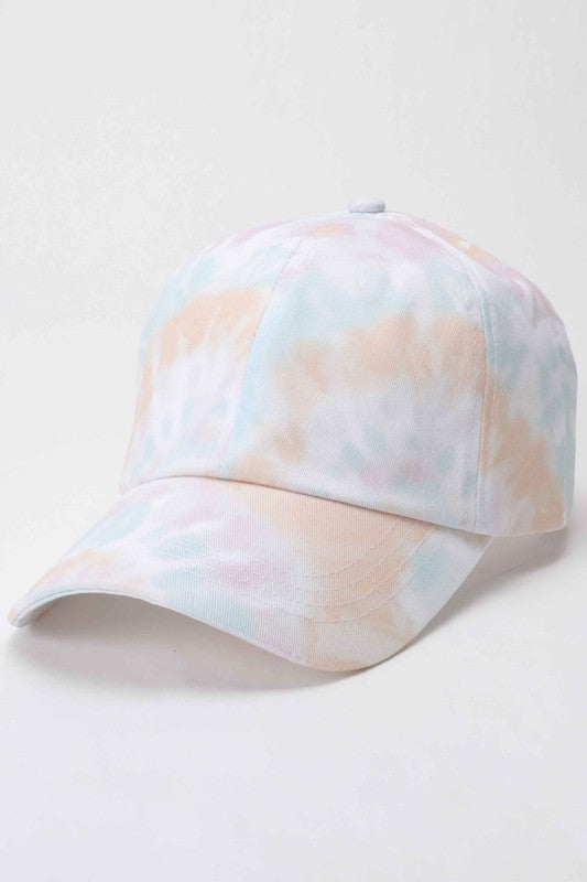 Tie Dye Ball Cap- Light Orange