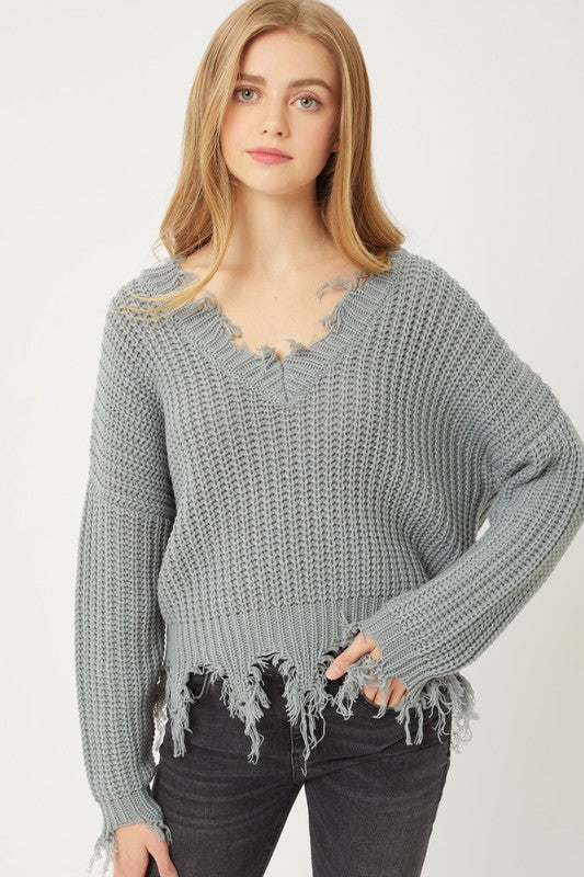 Winter Steel Blue Sweater