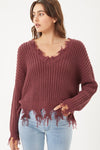 Autumn Spice Fringe Sweater