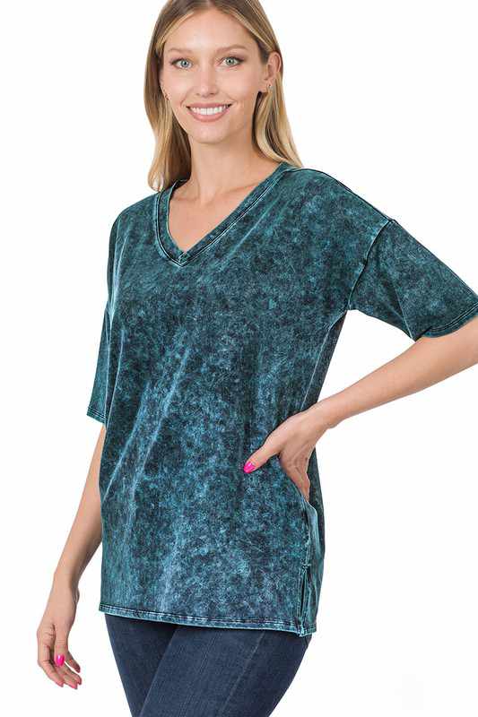 Mineral Wash Tee- Aqua