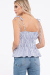 Forever With You Navy Plaid Top