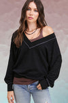 Keep Dreaming of Love Black Waffle Top