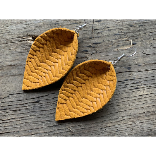 Mustard Leather Earrings