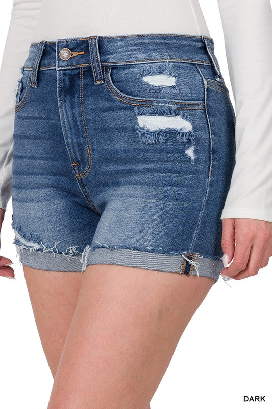 Sunny Days Denim Shorts-Dark Wash