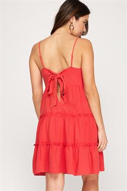 Now Or Never Tiered Red Dress