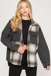 The Perfect Mix Plaid and Denim Jacket