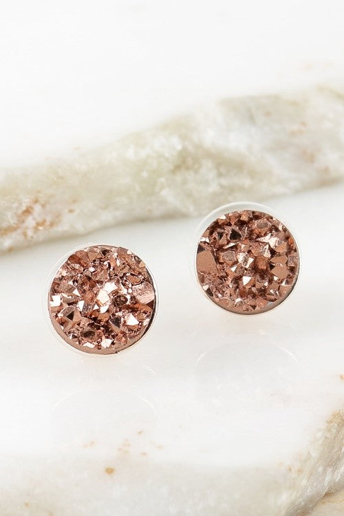 Sparkling Rose Gold Earrings