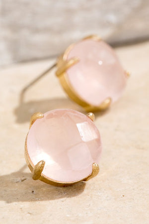 Natural Stone Rose Quartz Earrings