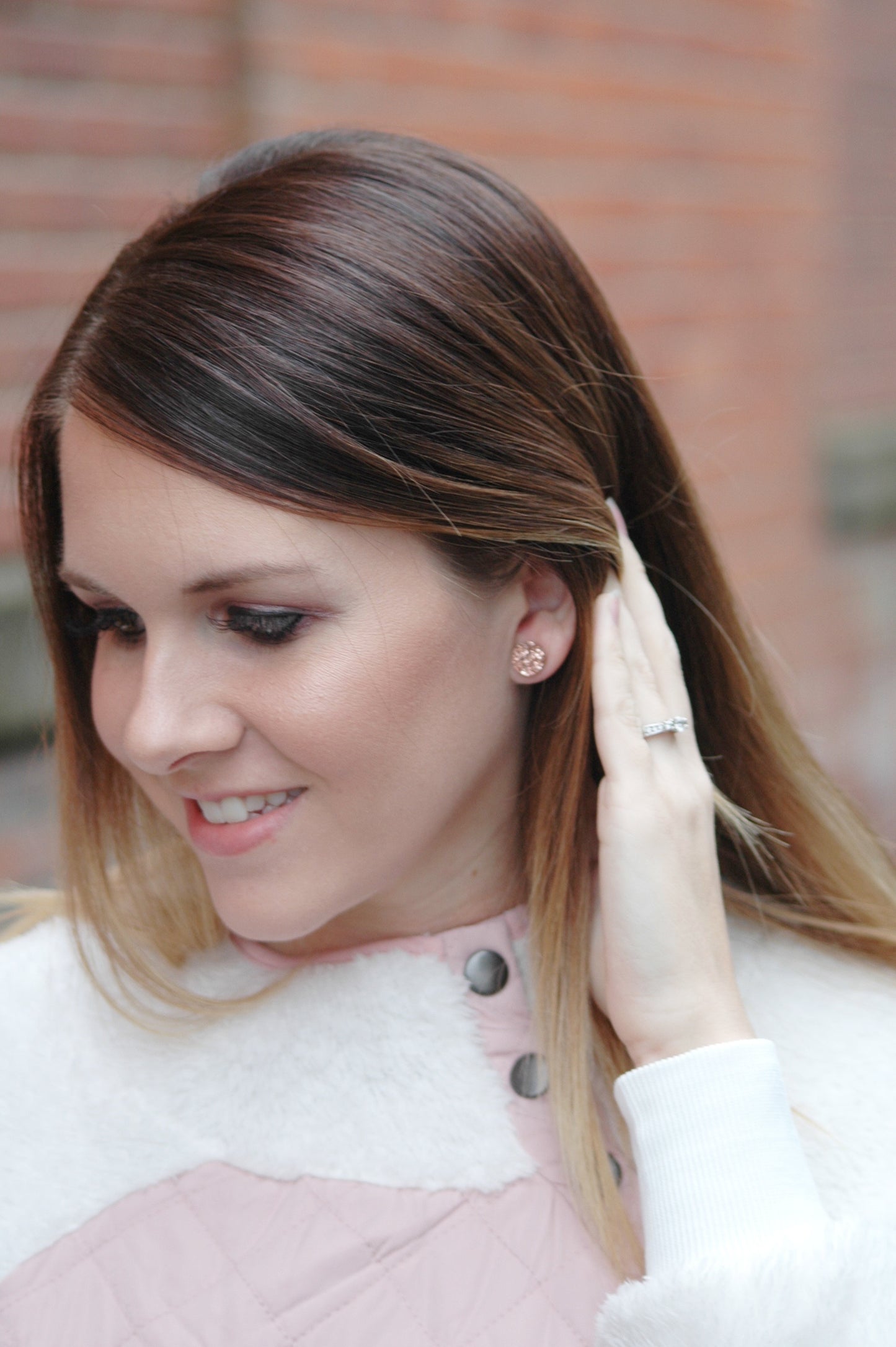 Sparkling Rose Gold Earrings