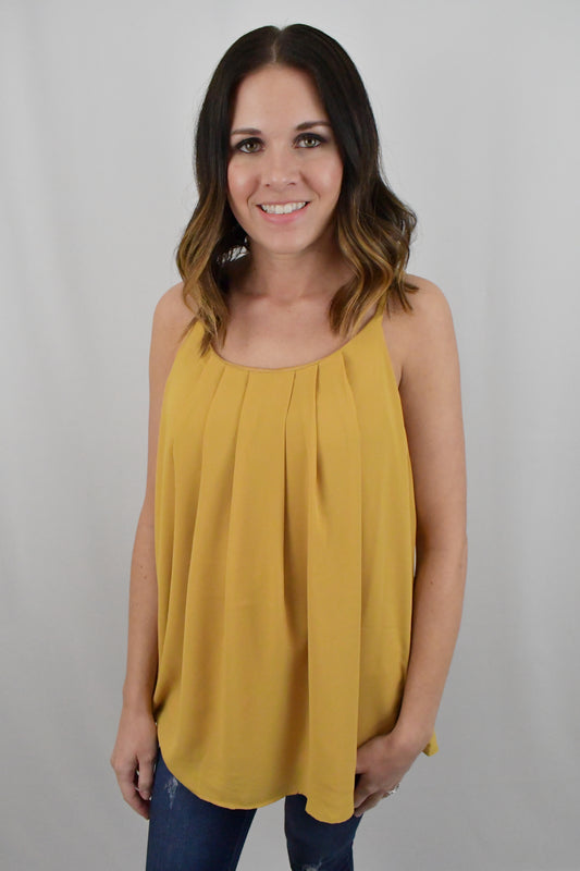 Stay Classy Mustard Tank