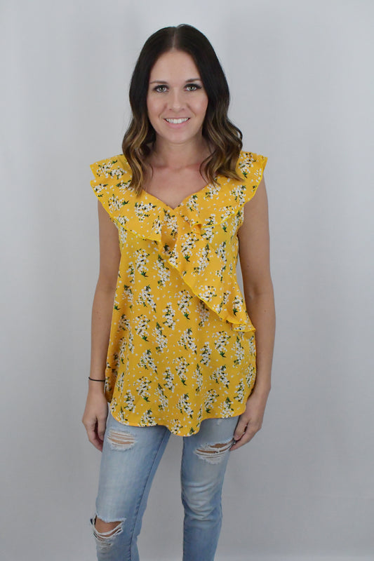 Summertime Sunshine Floral Tank