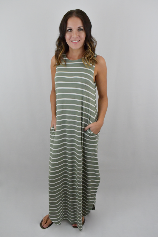 Forever Summer Striped Maxi Dress