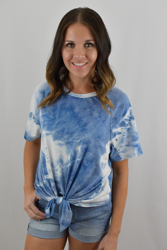 Can't Get Enough Blue Tie Dye Top