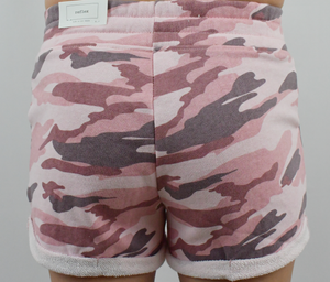 Cozy In Camo Shorts-Pink