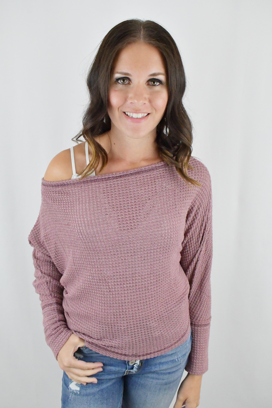 Uptown Girl Top-Mauve