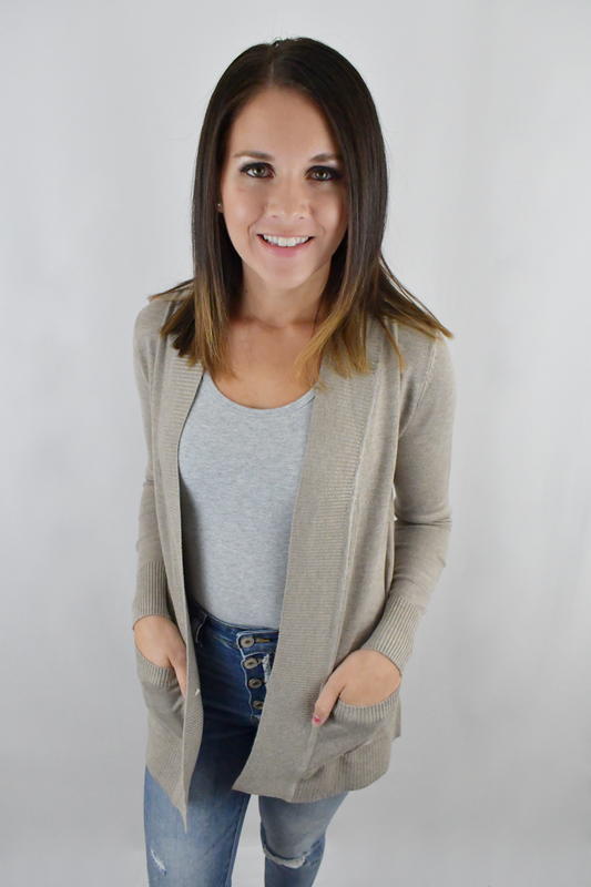 I Adore You Cardigan-Camel