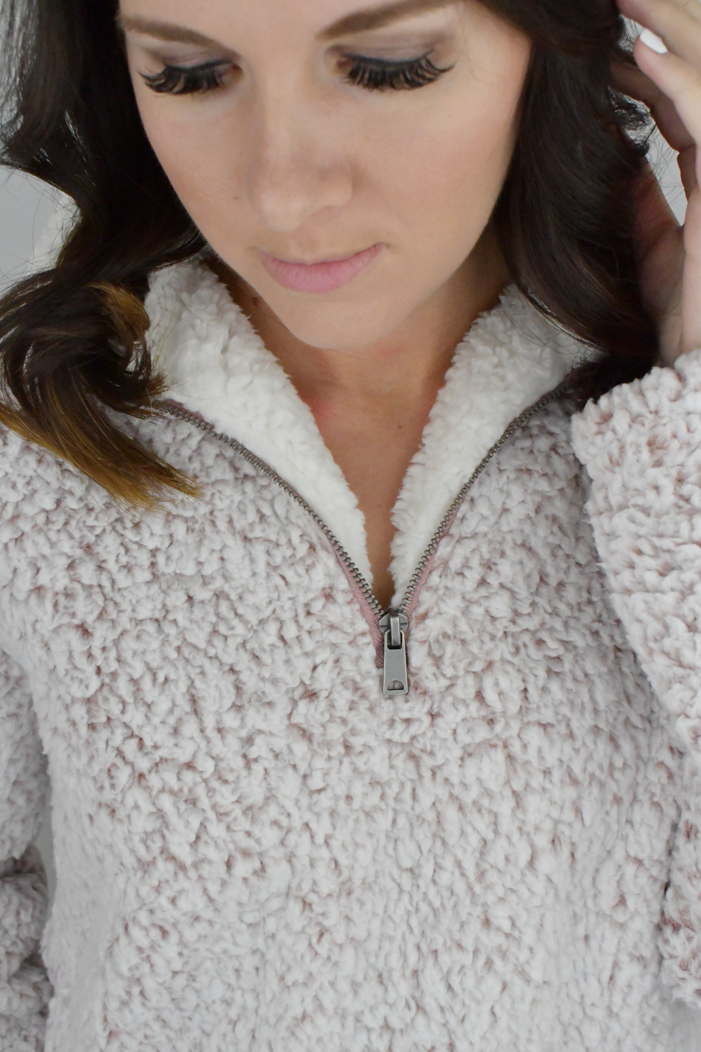 Winter Time Pink Sherpa Pullover