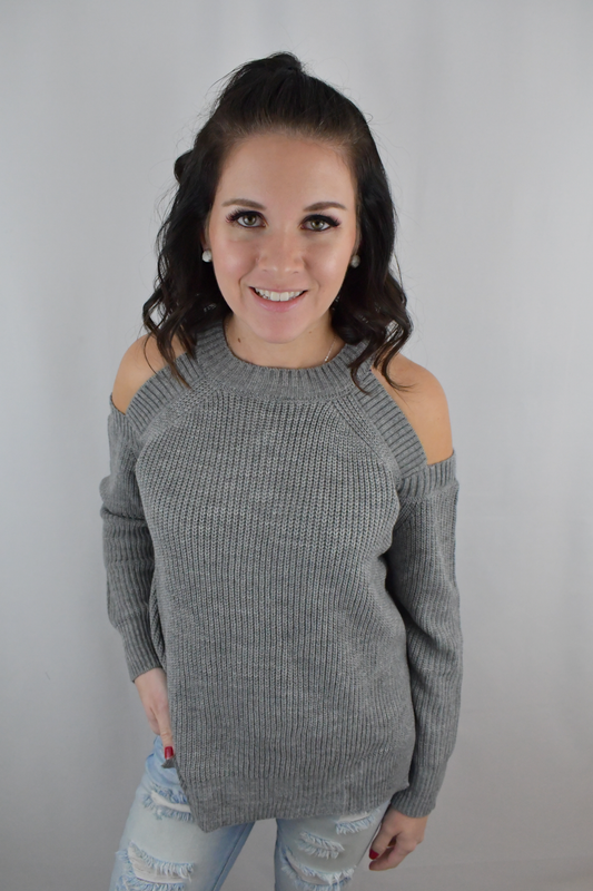 Thinking Of You Cold Shoulder Sweater