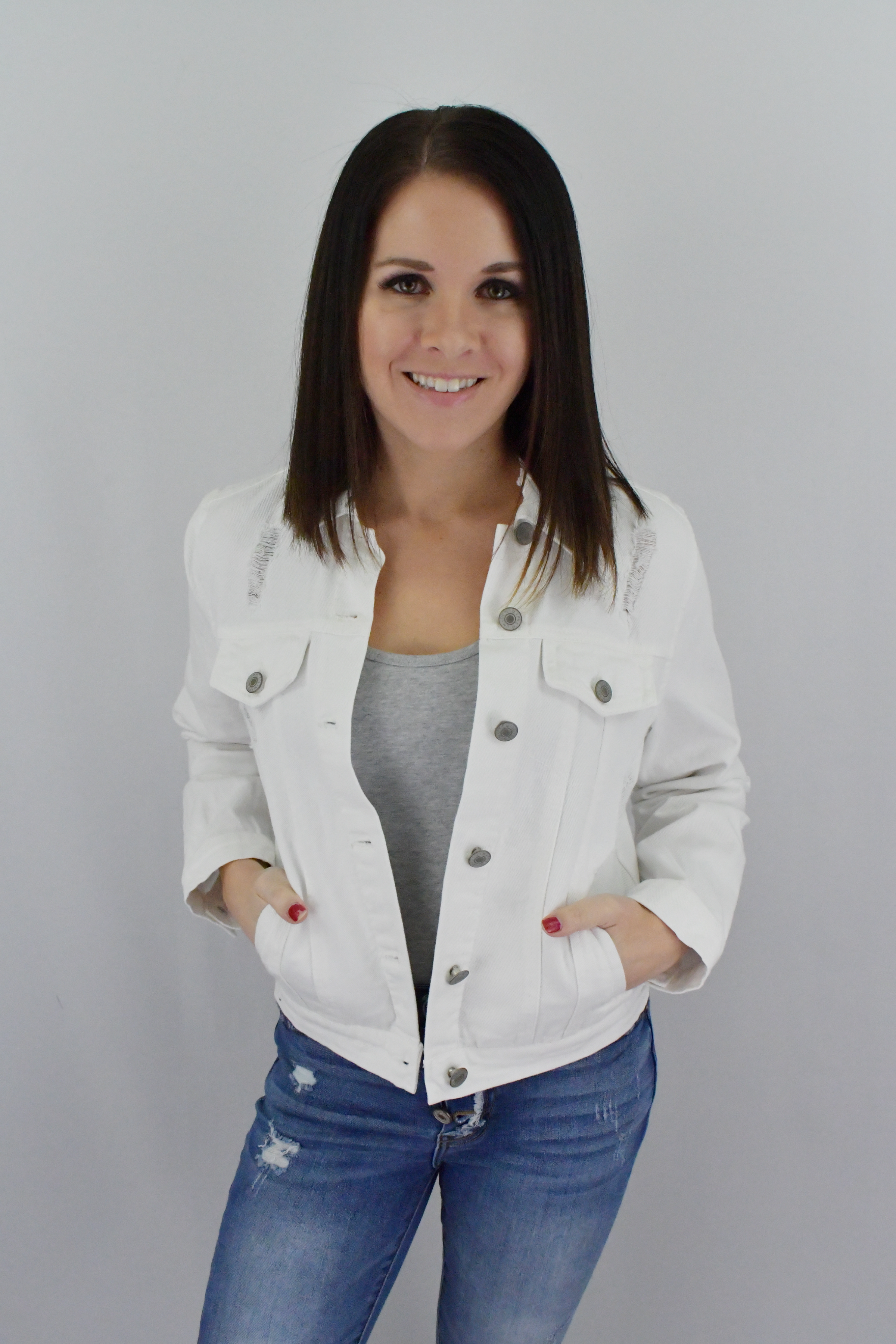 Pure white 2025 denim jacket