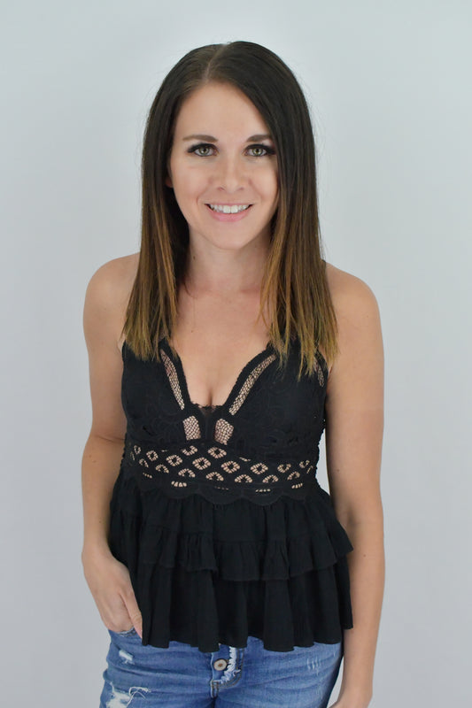 So This Is Love Black Cami