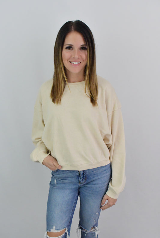 Can't Hide My Feelings Cream Sweatshirt