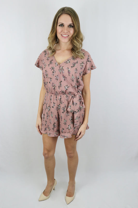 True Love Pink Floral Romper