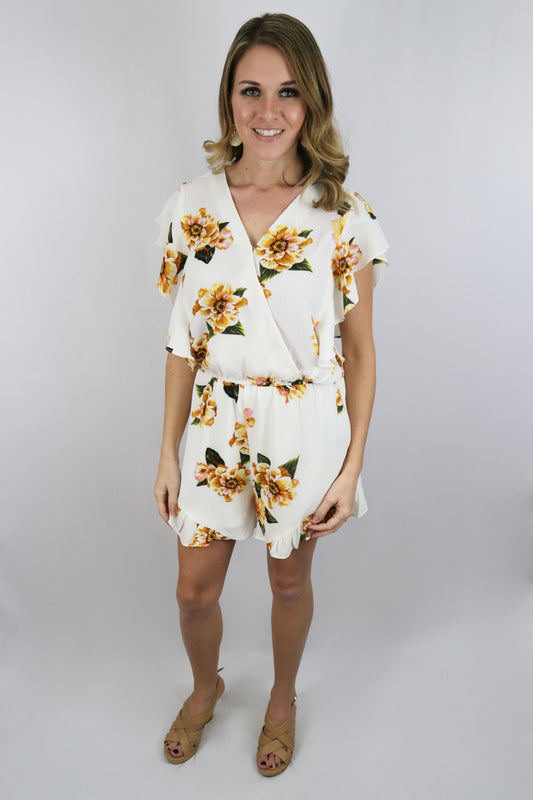 You Make It Easy Floral Romper