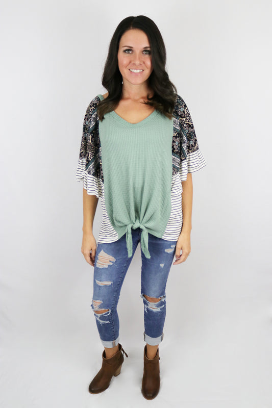 Stole My Heart Top- Mint