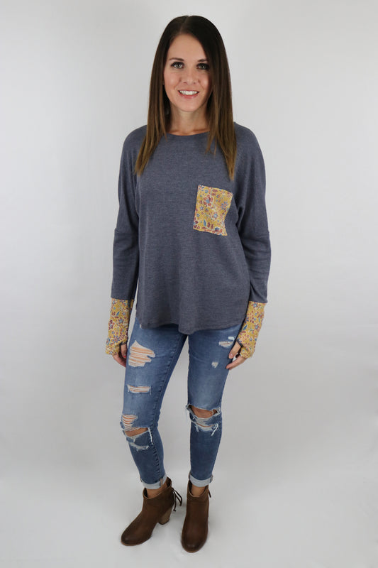 Fall Leaves Navy Top