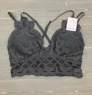You're So Gorgeous Bralette- Charcoal