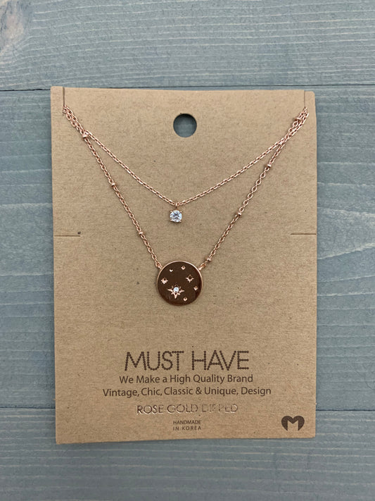 Layered Coin Pendant Necklace