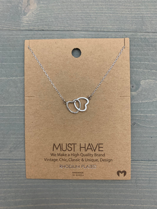 Double Heart Link Necklace