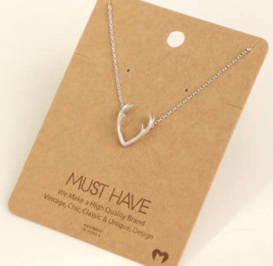 Classic Antler Pendant Necklace