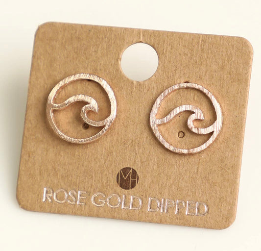 Circle Wave Stud Earrings